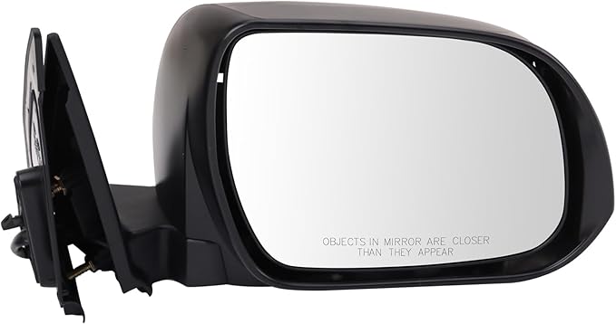 TRQ 2 Piece Driver and Passenger Side Mirror Assembly Set Electric Adjustment Non-Heated No Memory Black Compatible with 2008