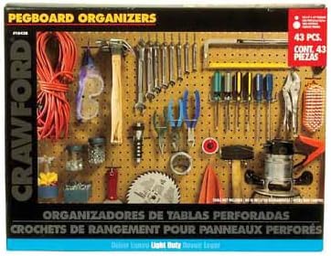 Crawford Zinc Plated Black/Silver Steel Pegboard Organizer