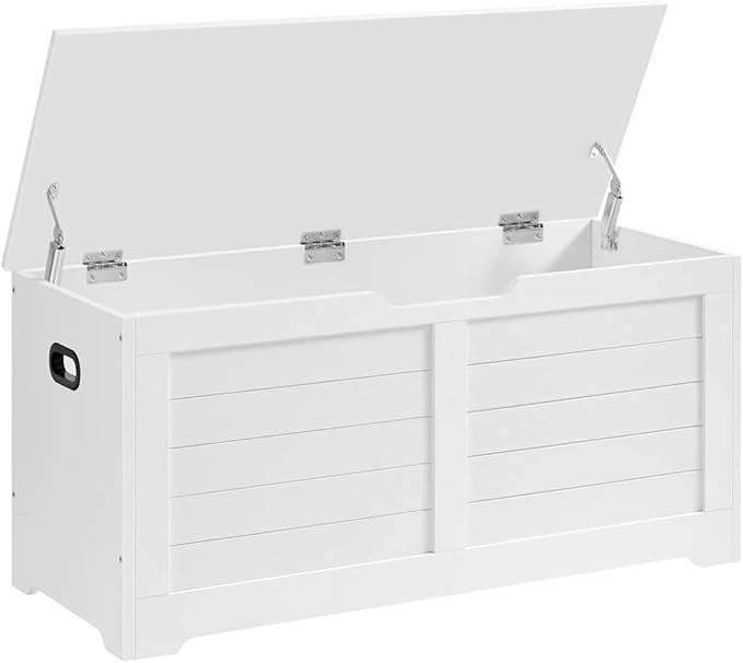 VASAGLE Storage Chest, Storage Bench with 2 Safety Hinges, Farmhouse Style, 15.7 x 39.4 x 18.1 Inches, for Entryway, Bedroom,
