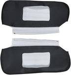 Car Sun Visor Cover Pair Fit for Chevy Camaro 1993-2002, for Pontiac Firebird 1993-2002, Microfiber Leather, Black-Black Stitch