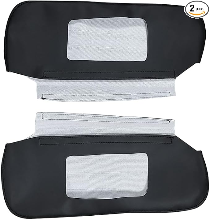 Black Car Sun Visor Cover PU Leather, Left and Right Side Sun Visor Skin Pair Fits for Chevy Camaro Firebird 1993-2002 (Skin Only)