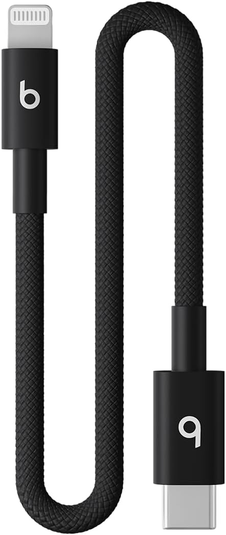 Beats USB-C to Lightning Woven Short Cable Fast Charging Durable/Tangle-Free Compatible Charger for Apple Devices w Lightning