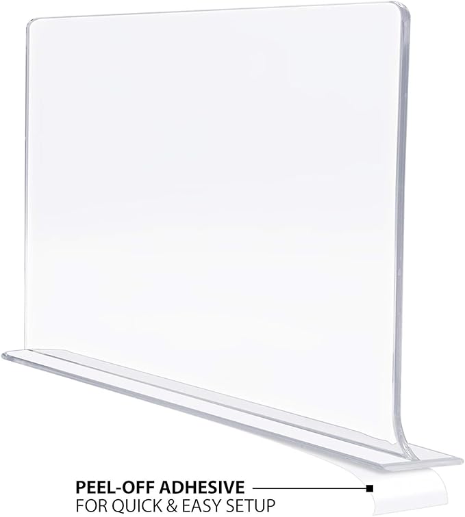 Sorbus Acrylic Adhesive Shelf Divider Organizers, w/Self Adhesive Tape, Great for Closet Organization, Clothes, Linens, Purse