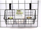 LeleCAT Basket with hook Grid Storage Basket, Hang it behind a door or on a railing, Over the Cabinet Door, Small, BLack,1 Pa