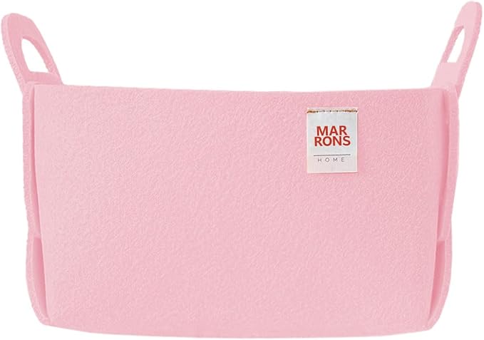 Collapsible Felt BABYPINK Storage Bin Small 7.1"x5.1"x5.1" – Foldable Basket with Handles for Closet, Toy Storage, Laundry Ro