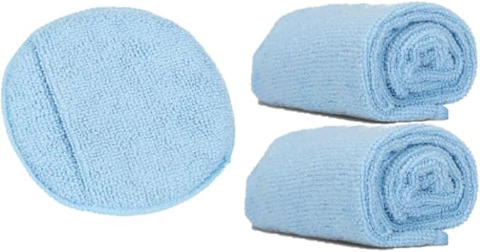 Leather CPR Microfiber Applicator Sponge & 2pcs 16in Towels - Use for Applying Conditioner and Cleaner to Car Interiors and F