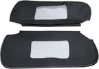 Car Sun Visor Cover Pair Fit for Chevy Camaro 1993-2002, for Pontiac Firebird 1993-2002, Microfiber Leather, Black-Gray Stitch