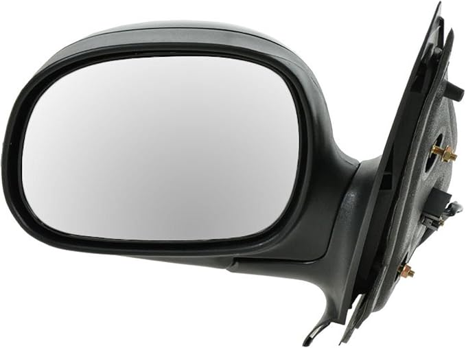 TRQ 2 Piece Driver and Passenger Side Mirror Assembly Set Manual Folding Electric Adjustment Non-Heated No Memory Black Compa