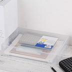 Transparent A4 File Box Plastic Document Organizer Lightweight Storage Folder for Office Home Paper Filing 12.59X9.25X2.51 In