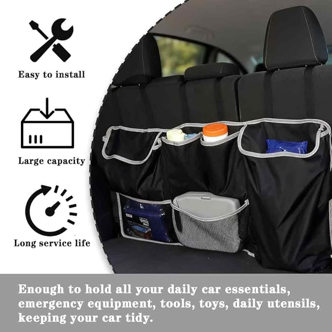 Car Storage Organizer Trunk, Foldable Bin, Box, Tote Organizer, Suitable for Small Cars, Compatible with Jeep, Q5, MPV Etc (Bla