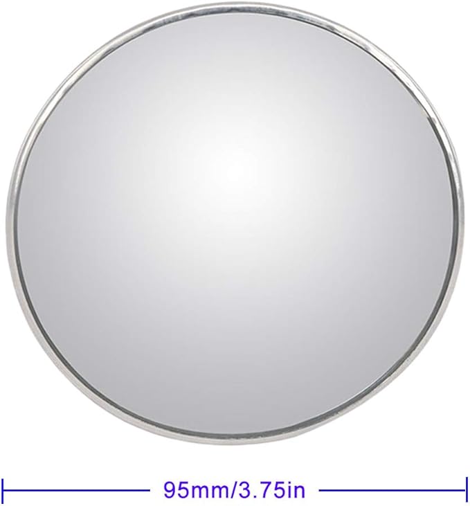 2PCS Large Stick-on Convex Blind Spot Mirror, 3.75" HD Glass Big Round Convex Rear View Mirror, Strong Adhesive for Car, Van, SUV and Trucks (3-3/4"(95mm), Frameless)