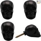 Skull Wall Hooks, 4 Pcs Decorative Metal Wall Mounted Key Holder Hat Rack Organizer Bathroom Hanger Home and Kitchen Use Pegs