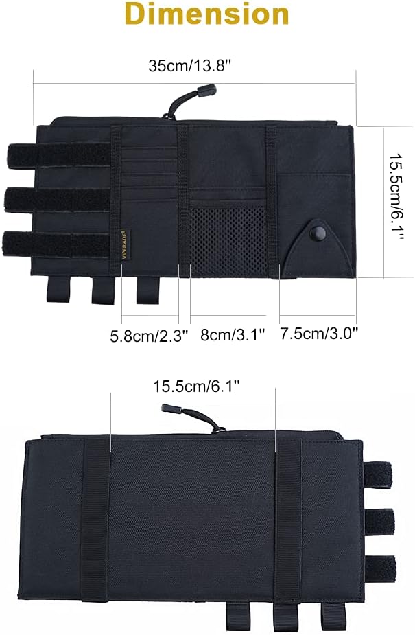 Viperade MOLLE Tactical Car Visor Organizer & Storage Pouch