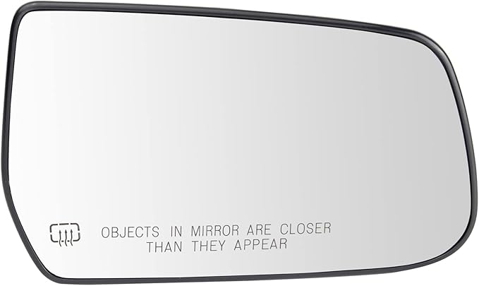 TRQ Passenger Side Heated Mirror Glass Snap On Convex Compatible with 2010-2014 Chevrolet Equinox GMC Terrain GM1324105