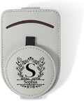 Customizable Sunglasses Visor Clip with Card Holder - Vegan Leather Magnetic Car Accessory, Universal Sun Visor Organizer for Men and Women Drivers