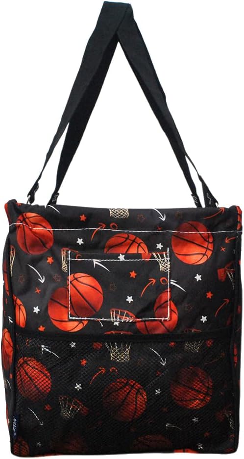 NGIL Extra Large Utility Tote Reusable Grocery Bag Oversized Collapsible for Groceries, Storage, Picnic, Beach (Basketball Pro-Black)