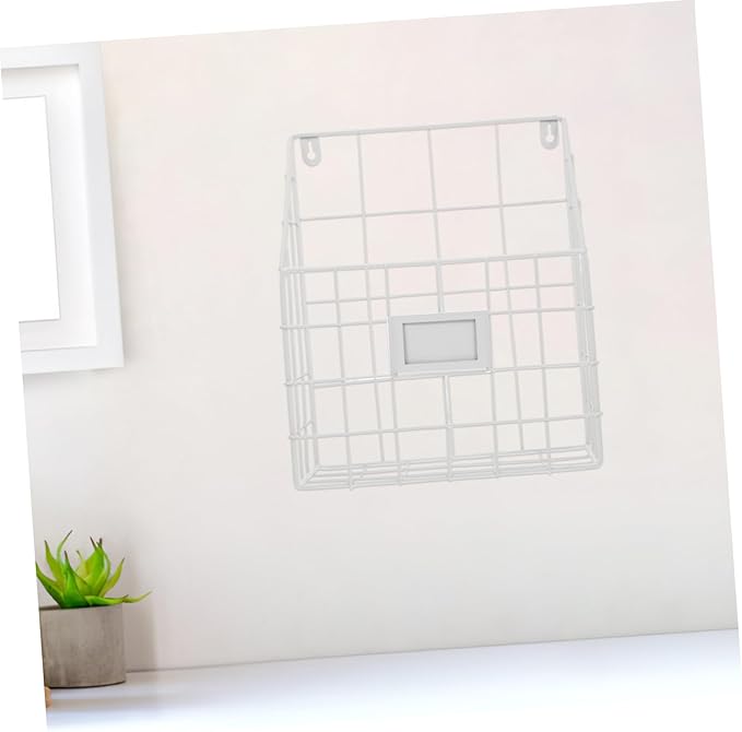 Cabilock Versatile Wall Magazine Rack Metal Wire Basket Magazine Holder Wall-mounted Bookshelf Iron Book Organizer Mail Organ