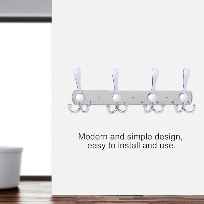 Stainless Steel Wall Hooks for Clothes, Multifunctional Towel Hat Rack Organizer, Wall Mounted Coat Rack Durable Hangers for 