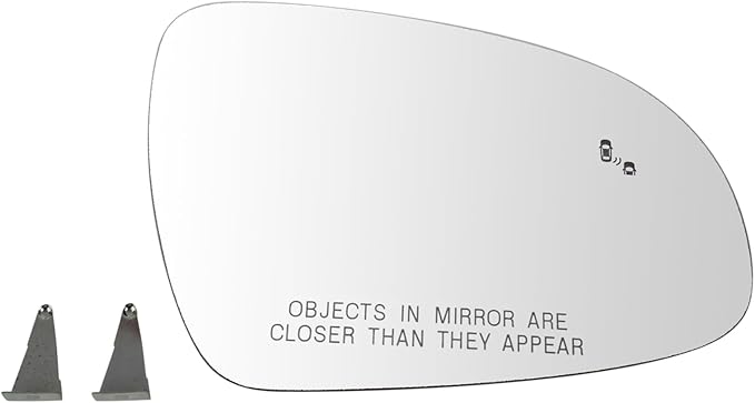 TRQ Passenger Side Mirror Glass Heated Blind Spot Indicator Convex Compatible with 2017-2022 Kia Sportage KI1325125