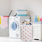 CLOCOR Large Pink Flamingo Laundry Hamper, Baby Girl Laundry Basket,Kids Toy Storage Bins,Nursery Decor,Bedroom,Bathroom,Gift