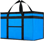 NZ home Insulated Bags for Food Delivery (2XL PRO) Grocery Shopping Cooler Bag, Pizza Delivery, Hot & Cold Catering Tote, Reusable, Foldable & Heavy Duty (Blue)