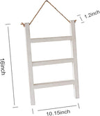 Joy Choice 16" Farmhouse Style 3-Tier Blanket Rack - Wall Hanging, Mini Ladder, Towel Rack for Bathroom, Living Room & Kitche