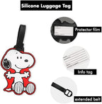 Peanuts Snoopy Luggage Tags 4 Pack Official License, PVC Snoopy Bag Tags and Travel Tags for Luggage, Backpacks, and More