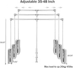 uyoyous Pull Down Closet Rods, Adjustable 35-48 Inch Wardrobe Rail Lift Collapsible Closet Rod Aluminium Retractable Wardrobe