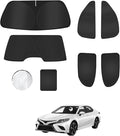6PCS Window Shades for Toyota Camry(2018-2024) Accessories – Full Coverage Sun Shade for Side Windows, Rear Triangular & Windshield – UV Protection & Privacy for Camping, Napping, Relaxing