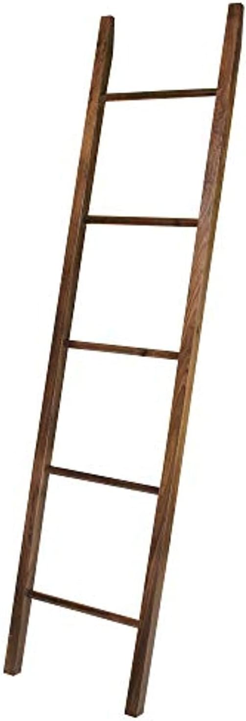 Solid Wood Decorative Ladder - Leaning Blanket Rack for Home Decor Natural Maple