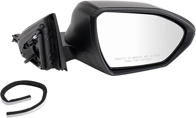 TRQ Driver and Passenger Side Power Mirror Set Smooth Black Textured Compatible with 2022 2023 Hyundai Santa Cruz Tucson HY13