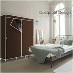 Clothes Organizer 3 Hanging Rod Shelf Portable Closet with Cover Clothes Rack Standing Closet Clothes Storage Wardrobe Garmen