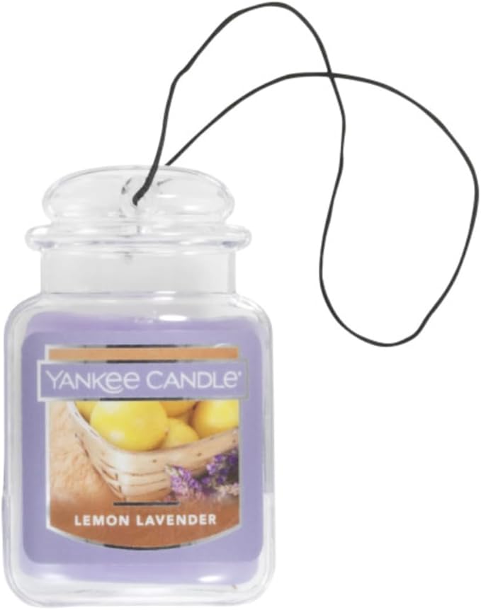Yankee Candle Car Air Fresheners, Hanging Car Jar Ultimate, Neutralizes Odors Up To 30 Days, Lemon Lavender, 0.96 OZ (Pack of