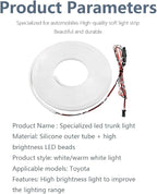 Trunk LED Light Strip, Compatible with 2013-2021 Toyota RAV4, Flexible Waterproof Silicone Embedded Cuttable Trunk Light Strip, Cool White