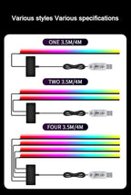 Car Door Ambient Lights, 2pcs LED Interior Atmosphere Light Strip Kit Universal Fit for Most Cars, APP Control RGB Color Changing, Easy Installation