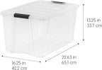 IRIS USA 72 Qt Stackable Plastic Storage Bins with Lids, 6 Pack - BPA-Free, Made in USA - See-Through Organizing Solution, La