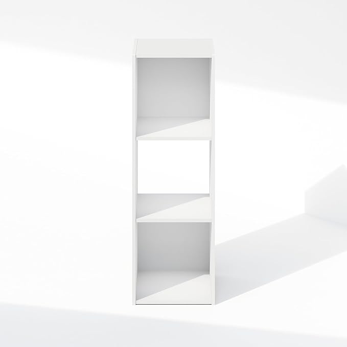 Furinno PELLI Book Shelf, 3-Cube Bookshelf, Cube Storage Organizer Bookcase, 11.7 x 12.1 x 35.4, for Living Room, Bedroom, Ho