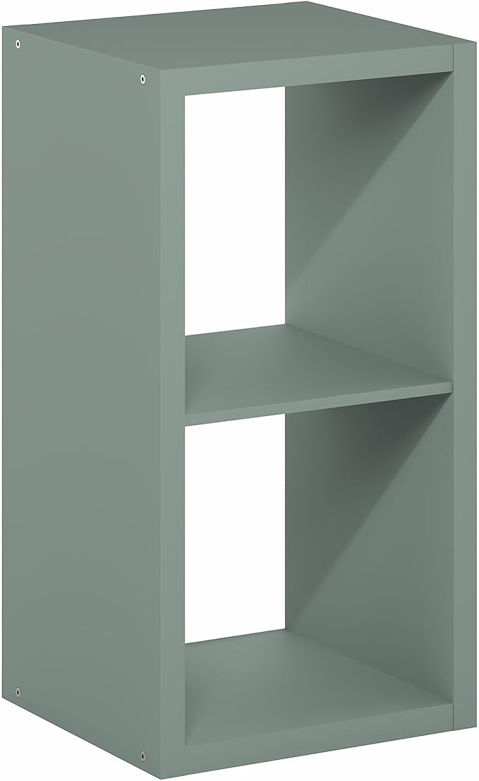 Furinno Cubicle Book Shelf, 2-Cube Bookshelf, Extra Thick Frame Horizontally & Vertically Reversible Bookcase with Open Back,