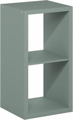 Furinno Cubicle Book Shelf, 2-Cube Bookshelf, Extra Thick Frame Horizontally & Vertically Reversible Bookcase with Open Back,