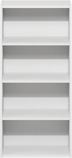 Furinno Basic Book Shelf, 4-Tier Bookcase with Open Shelf, Bookshelf, Cube Storage Organizer, 7 x 17 x 35, for Living Room, B