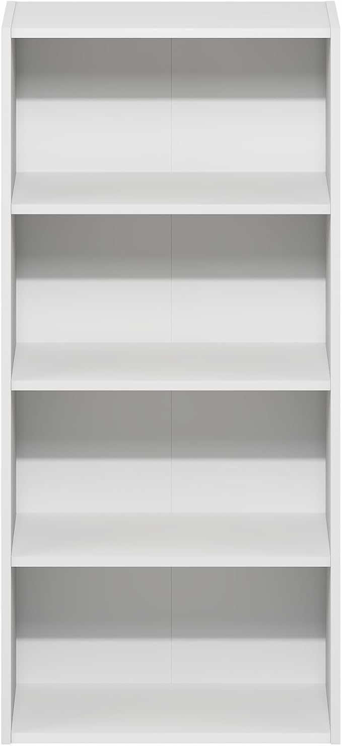 Furinno Basic Book Shelf, 4-Tier Bookcase with Open Shelf, Bookshelf, Cube Storage Organizer, 7 x 17 x 35, for Living Room, B
