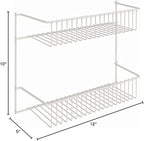 ClosetMaid 8002 2-Tier Wall Rack for Added Storage, 10.5-Inch H x 12.5-Inch W x 5-Inch D, White