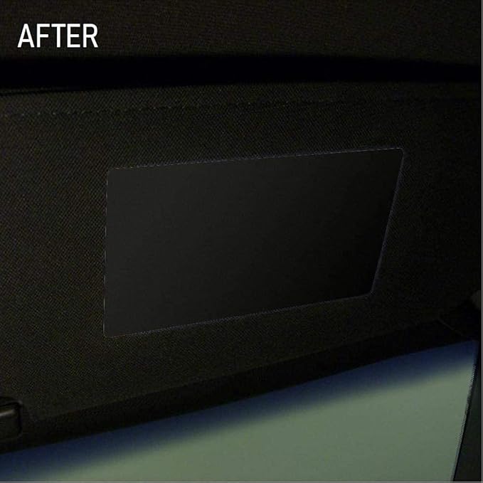 Universal Sunvisor Warning Label Covers - Jet Black - Peel & Stick Sun Visor Cover Up for All Cars, Trucks, SUV, Van, Sports Car