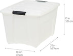 IRIS USA 54 Quart Stackable Plastic Storage Bins with Lids and Latching Buckles, 6 Pack - Pearl, Containers with Lids and Lat