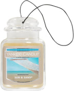 Yankee Candle Car Air Fresheners, Hanging Car Jar Ultimate, Neutralizes Odors Up To 30 Days, Sun & Sand, 0.96 OZ (Pack of 12)