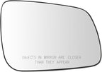 TRQ Right Heated Mirror Glass Convex Snap On Compatible with 2008-2014 Mitsubishi Lancer MI1325103