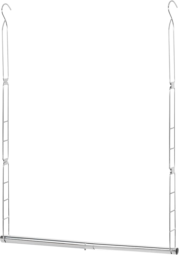 STORAGE MANIAC Hanging Closet Rod, Adjustable Width and Height Closet Hanging Organizer, Space-Saving Clothes Hanging Bar, Cl