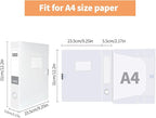 HUA JIE A4 Storage File Boxes Plastic Archives Cases with Lid, File Folder Organizer Document Filing Box for office,31×5.5×23