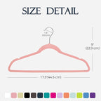 HOUSE DAY Lt Pink Velvet Hangers 20 Pack, Non Slip Clothes Felt Hanger Heavy Duty for Coat, Premium Slim Space Saving Suit Ha