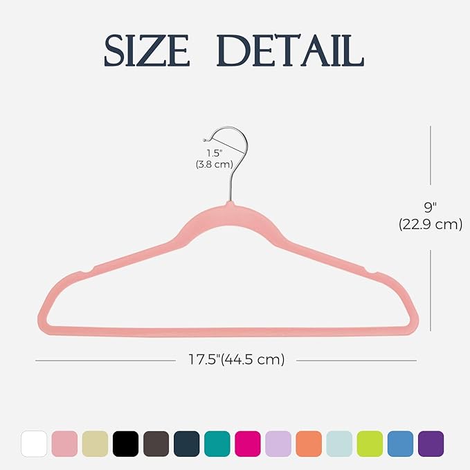 HOUSE DAY Lt Pink Velvet Hangers 20 Pack, Non Slip Clothes Felt Hanger Heavy Duty for Coat, Premium Slim Space Saving Suit Ha